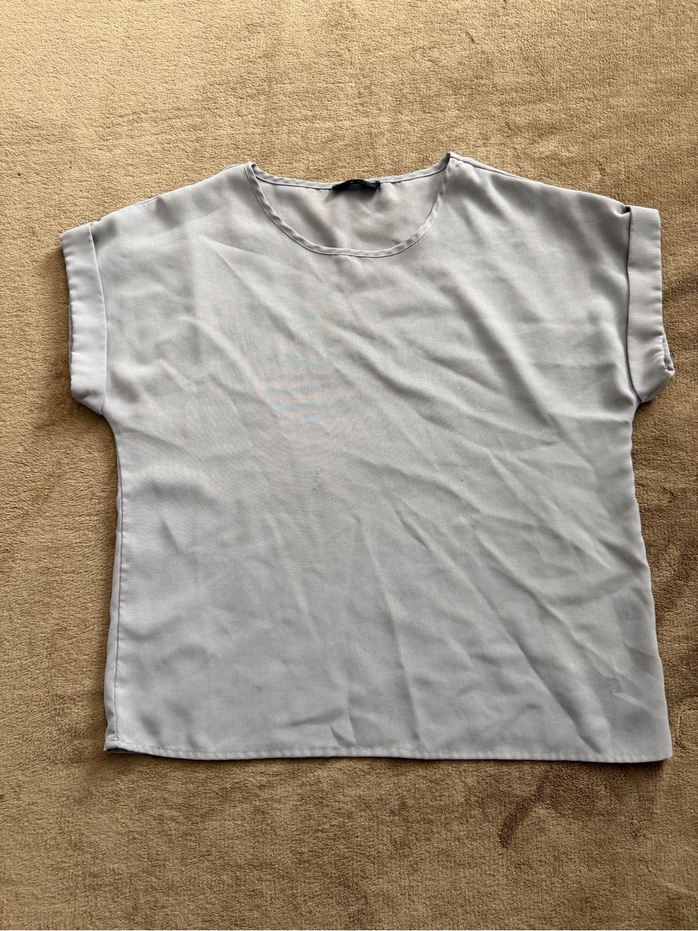 Light Gray Short Sleeve Boxy Top